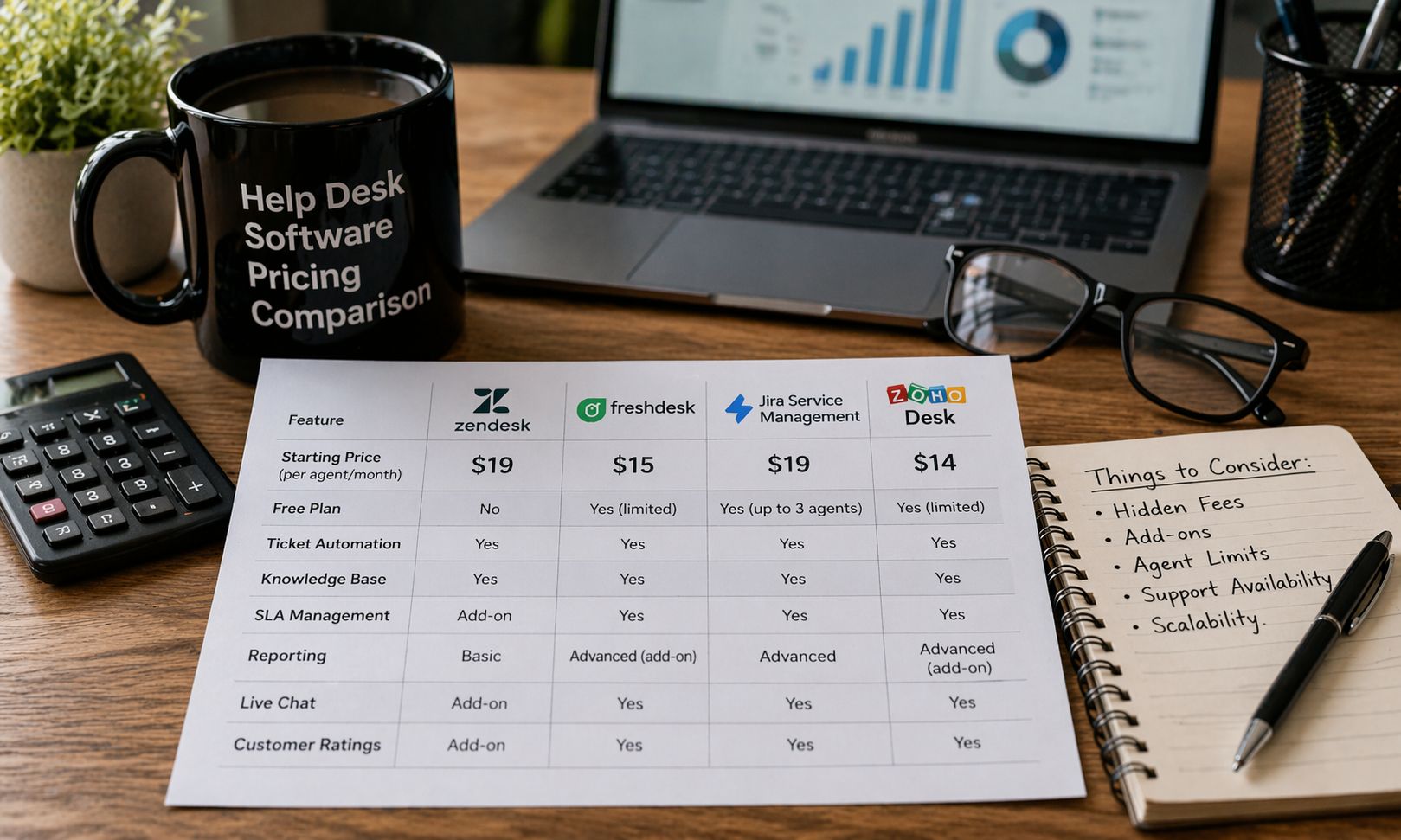 Help Desk Software Pricing Comparison